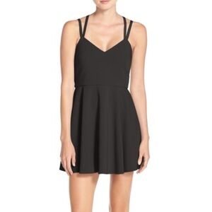 French Connection Strappy Fit & Flare Dress, Black